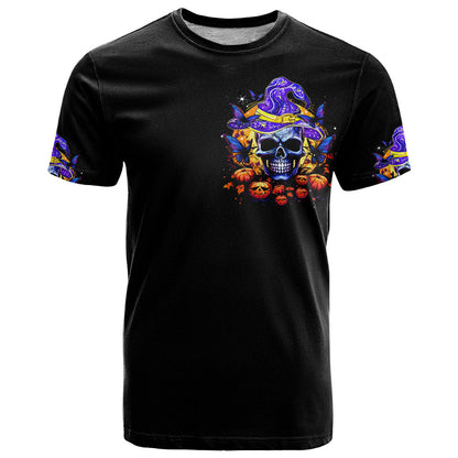 Halloween Skull T-Shirt Please Excuse My Resting Witch Face Graphic Tee