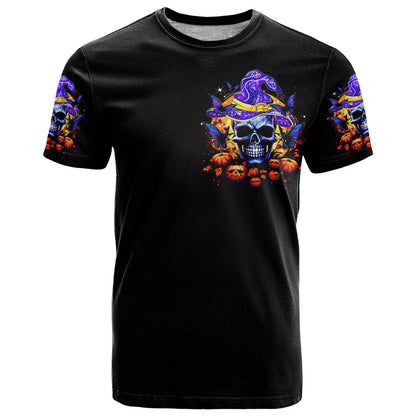 Halloween Skull T-Shirt Please Excuse My Resting Witch Face Graphic Tee