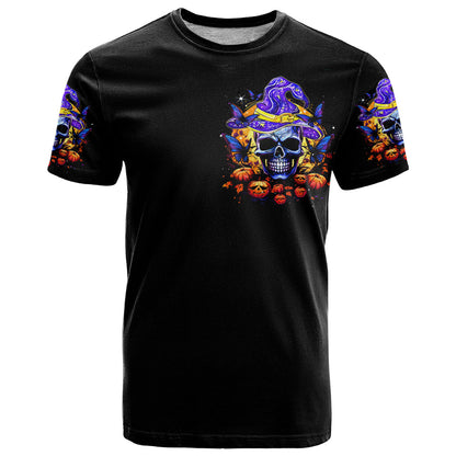 Halloween Skull T-Shirt Please Excuse My Resting Witch Face Graphic Tee