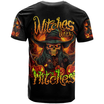 Witch Skull T-Shirt Witches With Hitches Graphic Tee