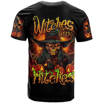 Witch Skull T-Shirt Witches With Hitches Graphic Tee