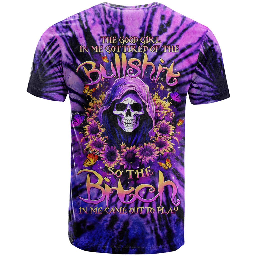 Sunflower Skull T-Shirt The Good Girl In Me Got Tired Of The Bullshit Graphic Tee