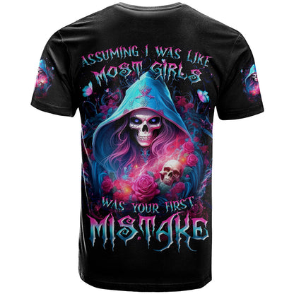 Witch Skull T-Shirt Assuming Was Like Most Girls Was Your First Mistake Graphic Tee