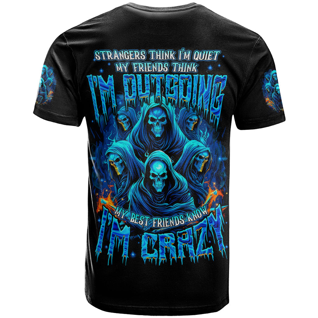 Witch Skull T-Shirt Stranger Think I'm Quiet My Best Friends Know I'm Crazy Graphic Tee