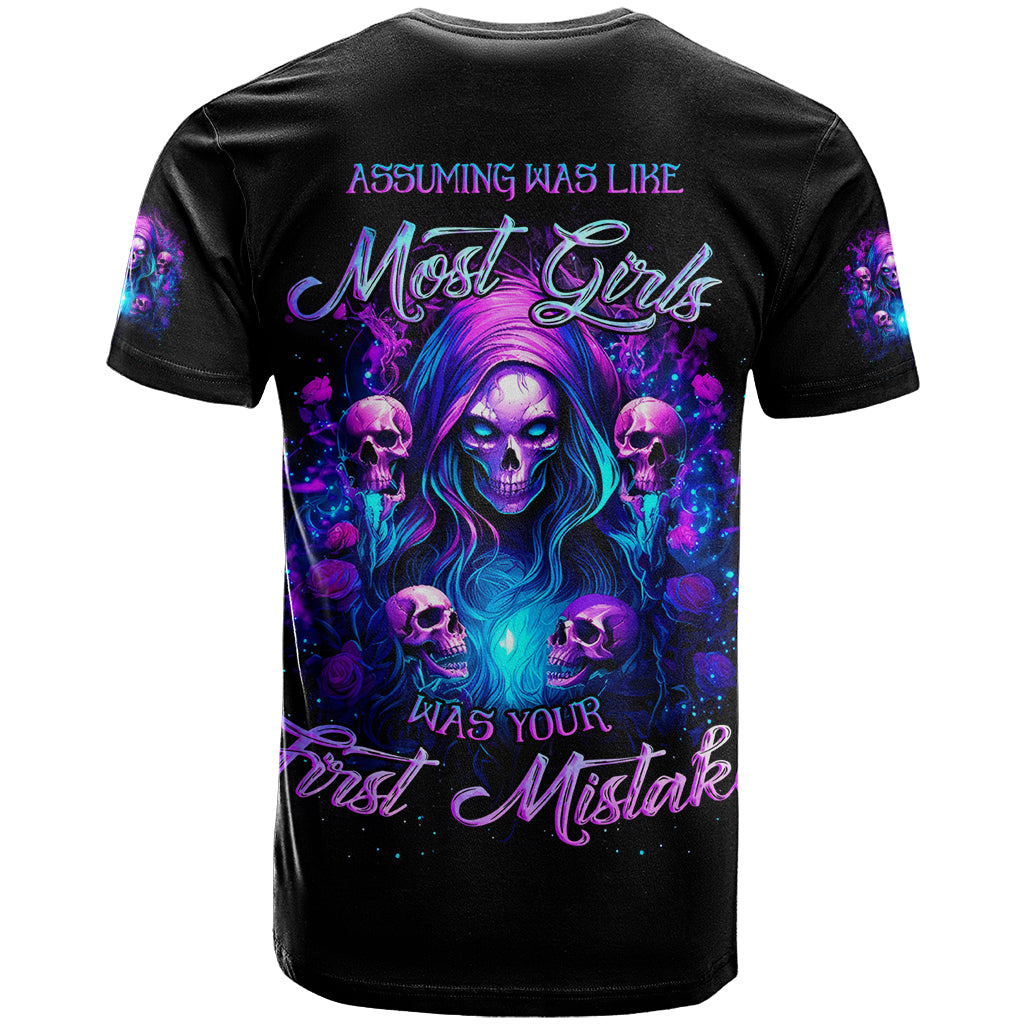 Witch Skull T-Shirt Assuming Was Like Most Girls Was Your First Mistake Graphic Tee