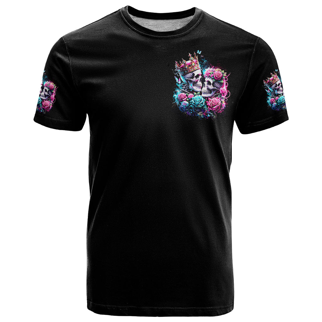 Couple Skull T-Shirt In One Life Time You Will Love Many Time But One Love Graphic Tee