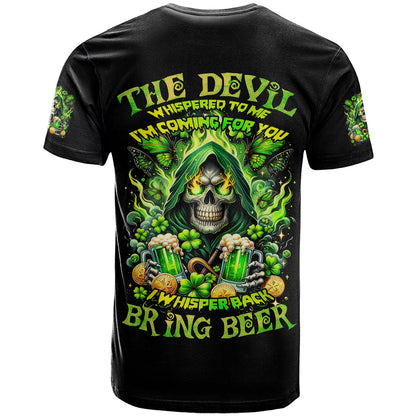 Irish Skull T-Shirt The Devil Whispered To Me I'm Coming For You Graphic Tee