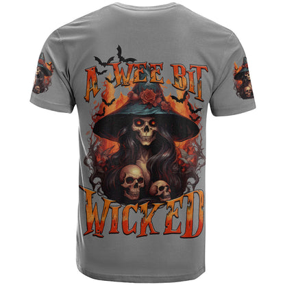 Witch Skull T-Shirt A Wee Bit Wicked Graphic Tee