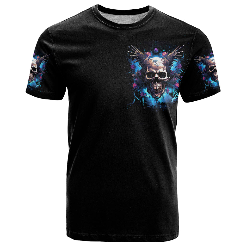 Wings Skull T-Shirt Heaven Don't Want Me Hell Afraid I Take Over Graphic Tee
