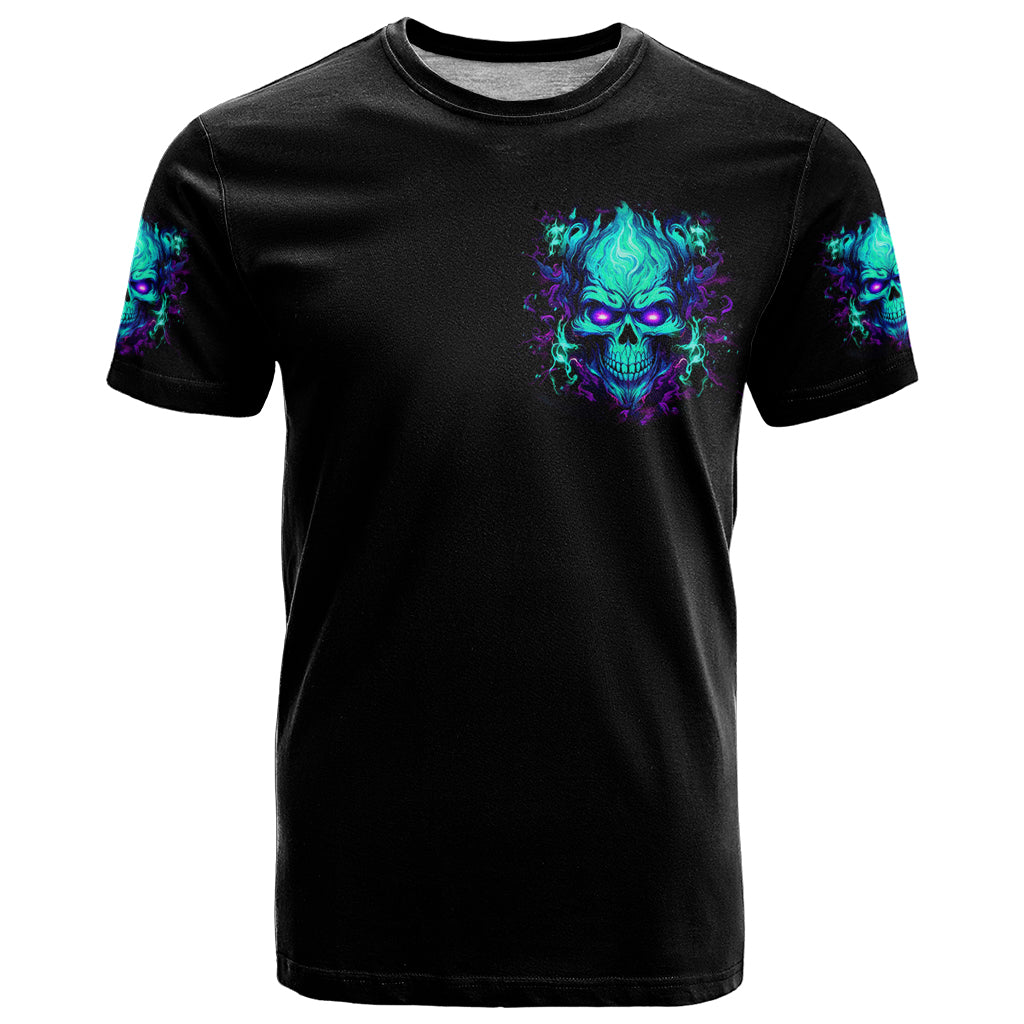 Flame Skull T-Shirt I'm Never Alone My Demons With Me 24/7 Graphic Tee
