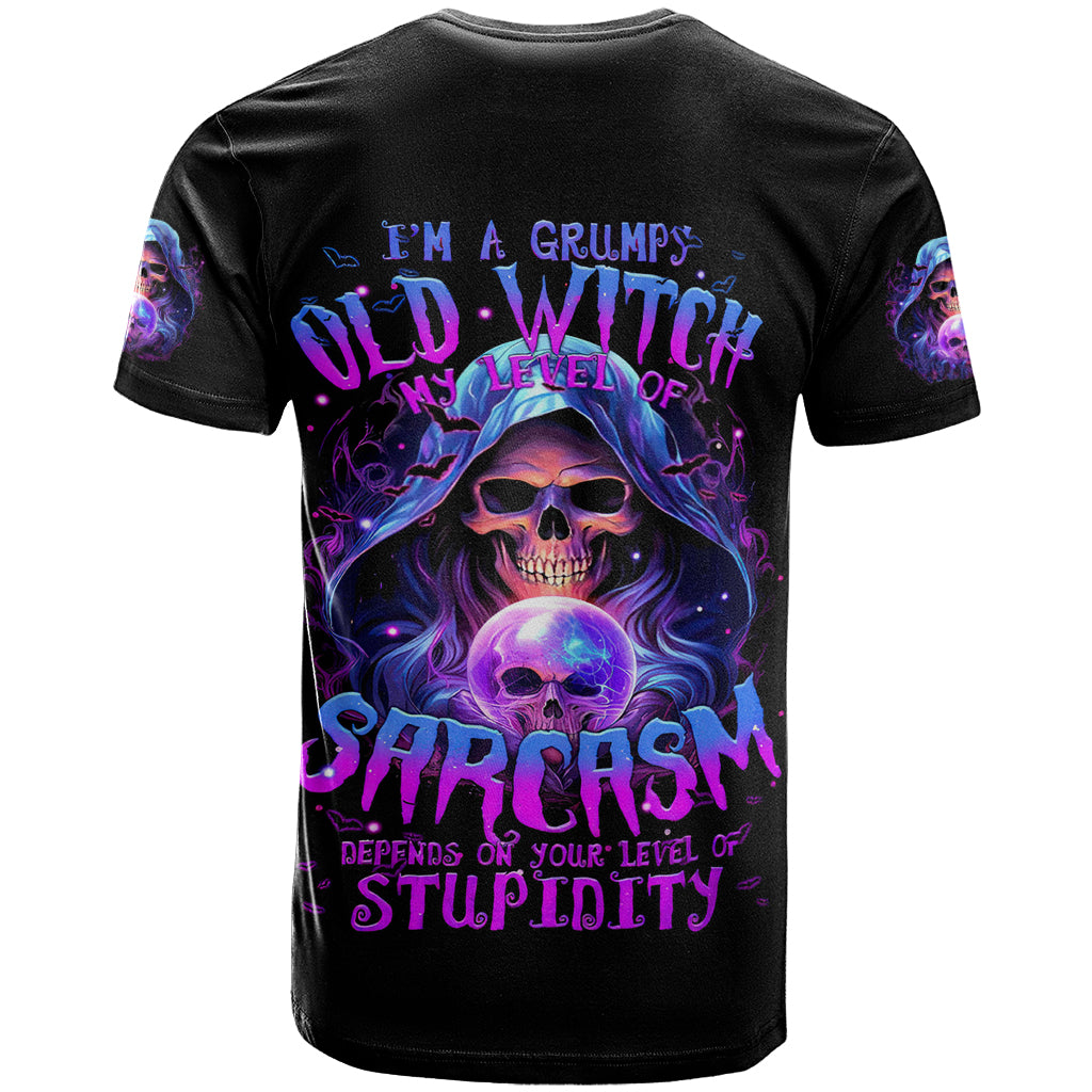 Witch Skull T-Shirt I'm A Grumpy Old Witch Graphic Tee