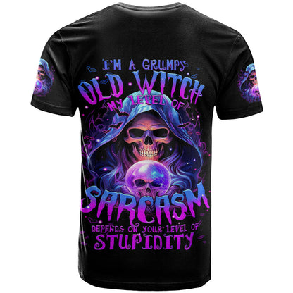 Witch Skull T-Shirt I'm A Grumpy Old Witch Graphic Tee
