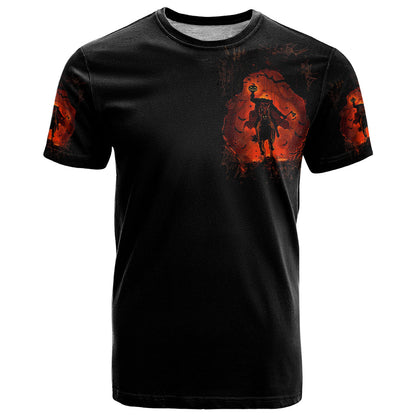Jack O Lantern Skull T-Shirt Hello Darkness My Old Friend Graphic Tee