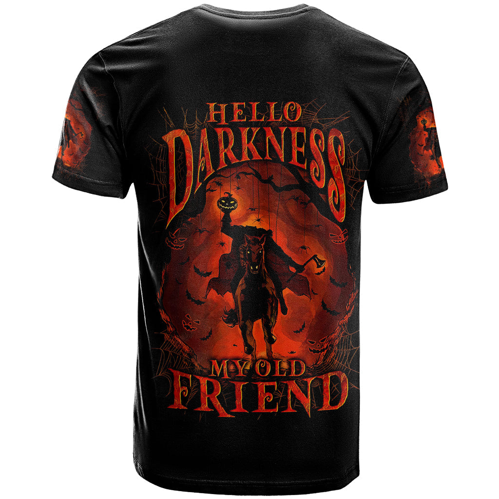 Jack O Lantern Skull T-Shirt Hello Darkness My Old Friend Graphic Tee