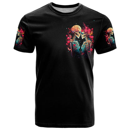 Couple Skull T-Shirt I Don't Care If The Whole World Is Against Us Graphic Tee