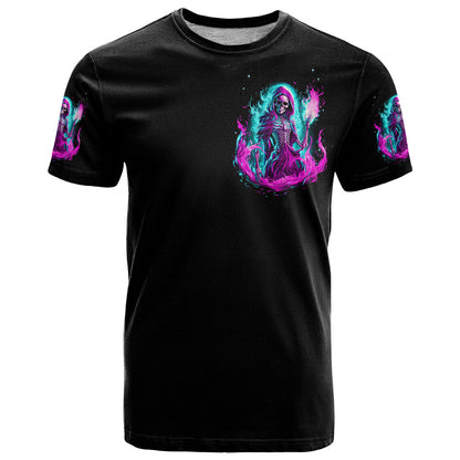 Flame Witch Skull T-Shirt I'm An Odd Combination Of Sweet And Don't Mess With Me Graphic Tee