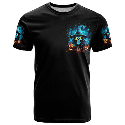 Witch Skull Halloween T-Shirt I Didn't Becom A Witch Graphic Tee