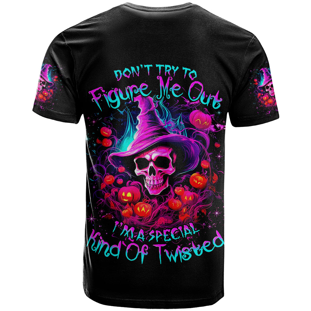 Witch Pumkin Skull T-Shirt Don't Try To Figure Me Out I'm A Special Graphic Tee