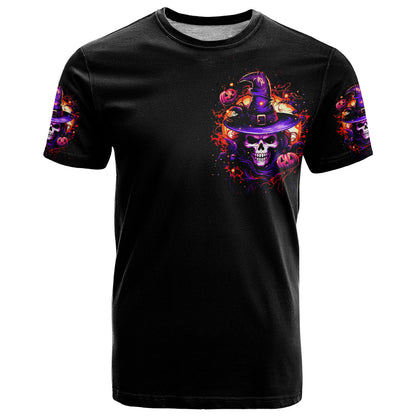 Wizard Skull Halloween T-Shirt Don't Try To Figure Me Out I'm A Special Graphic Tee