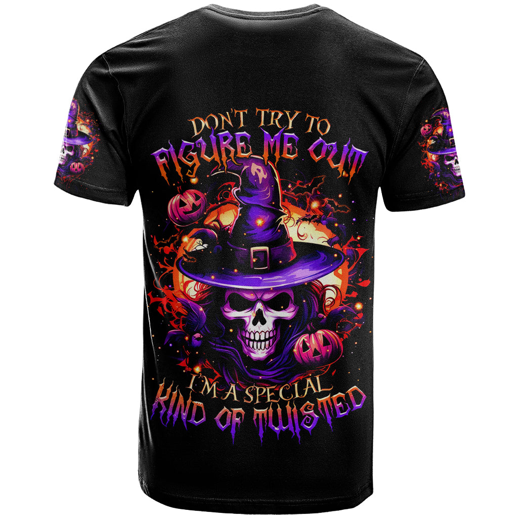 Wizard Skull Halloween T-Shirt Don't Try To Figure Me Out I'm A Special Graphic Tee
