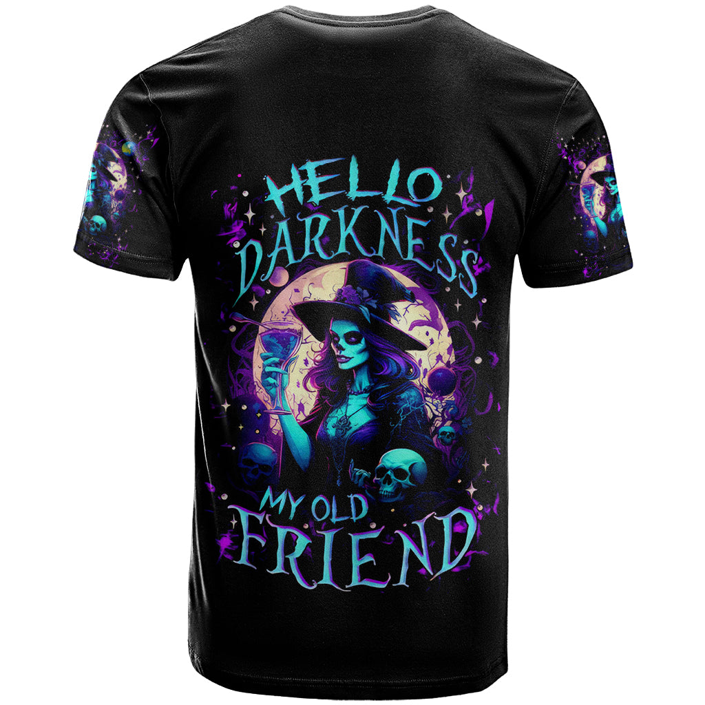 Witch Skull T-Shirt Hello Darkness My Old Friend Graphic Tee