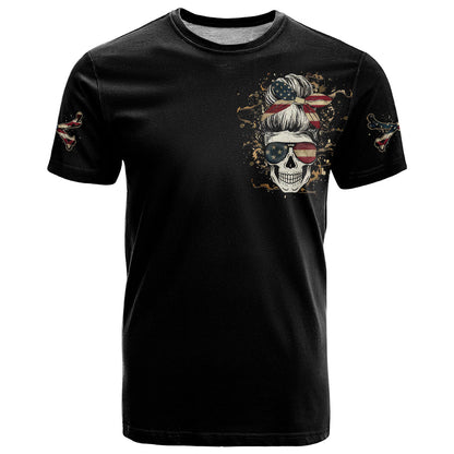 American Skull T-Shirt I Talk I Smile But Be Carefull When I Silent Graphic Tee