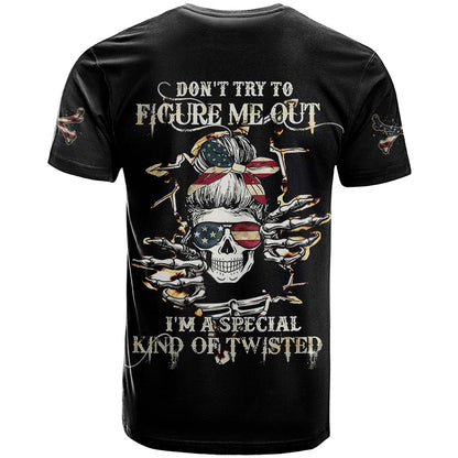 American Skull T-Shirt I Talk I Smile But Be Carefull When I Silent Graphic Tee
