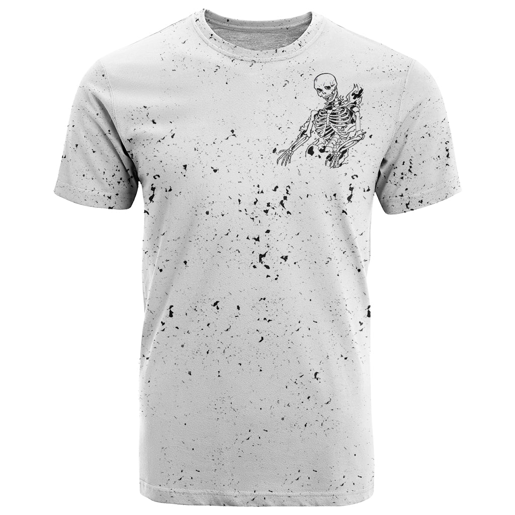 Art Skull T-Shirt Rock Paper Scissors Throat Punch I Win Graphic Tee