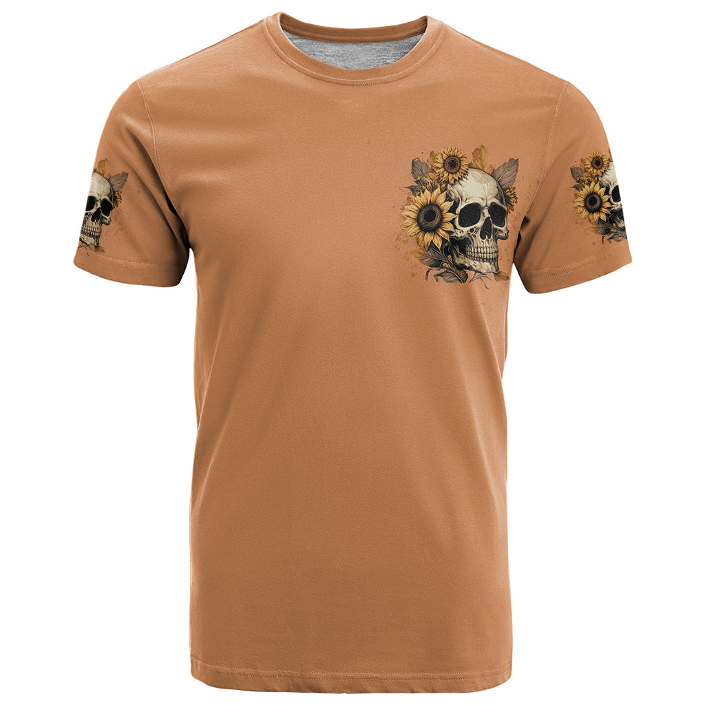 Sunflower Skull T-Shirt She Is Sunshine Mixed With A Little Hurricance Graphic Tee