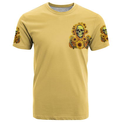 Sunflower Skull T-Shirt I'm Blunt Because God Rolled Me That Way Graphic Tee
