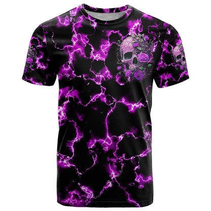 Rose Skull T-Shirt She Whispered Back I am The Storm Graphic Tee