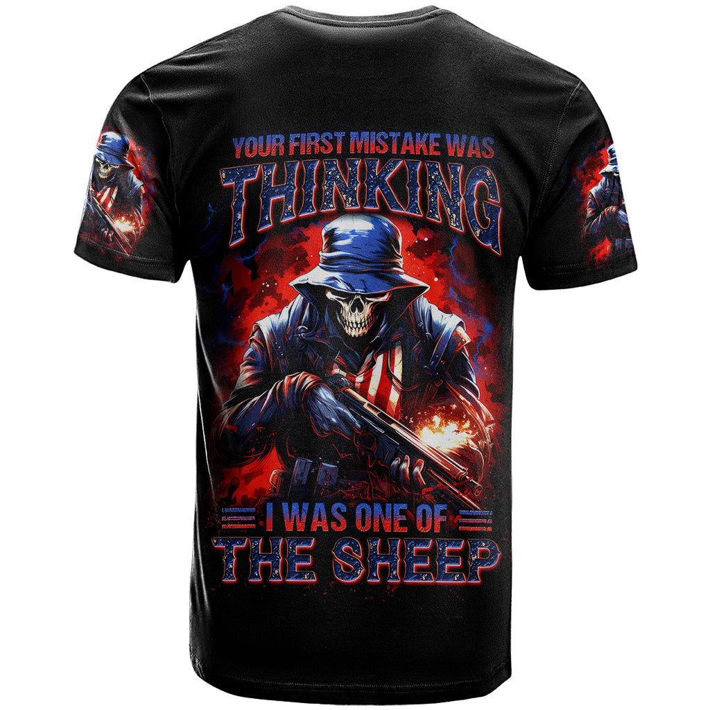 Soldier Skull T-Shirt Your First Mistake Was Thinking I Was One Of The Sheep Graphic Tee