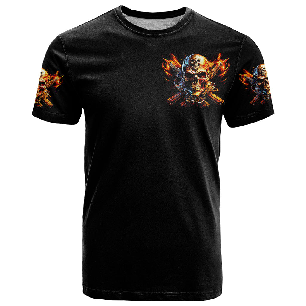 Fire Gun Skull T-Shirt Your First Mistake Was Thinking I Was One Of The Sheep Graphic Tee