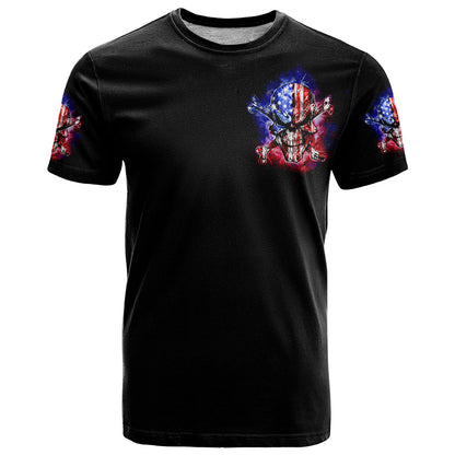 American Skull T-Shirt American Live It Love It Or Get The Hell Out Graphic Tee