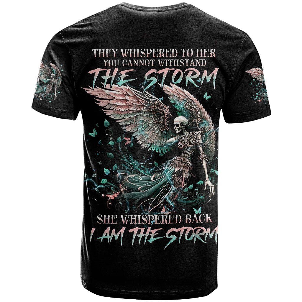 Angel Skull T-Shirt She Whispered Back Iam The Storm Graphic Tee
