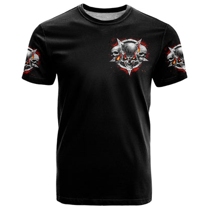 Satan Skull T-Shirt Become The Monster And Show Your True Smile Graphic Tee