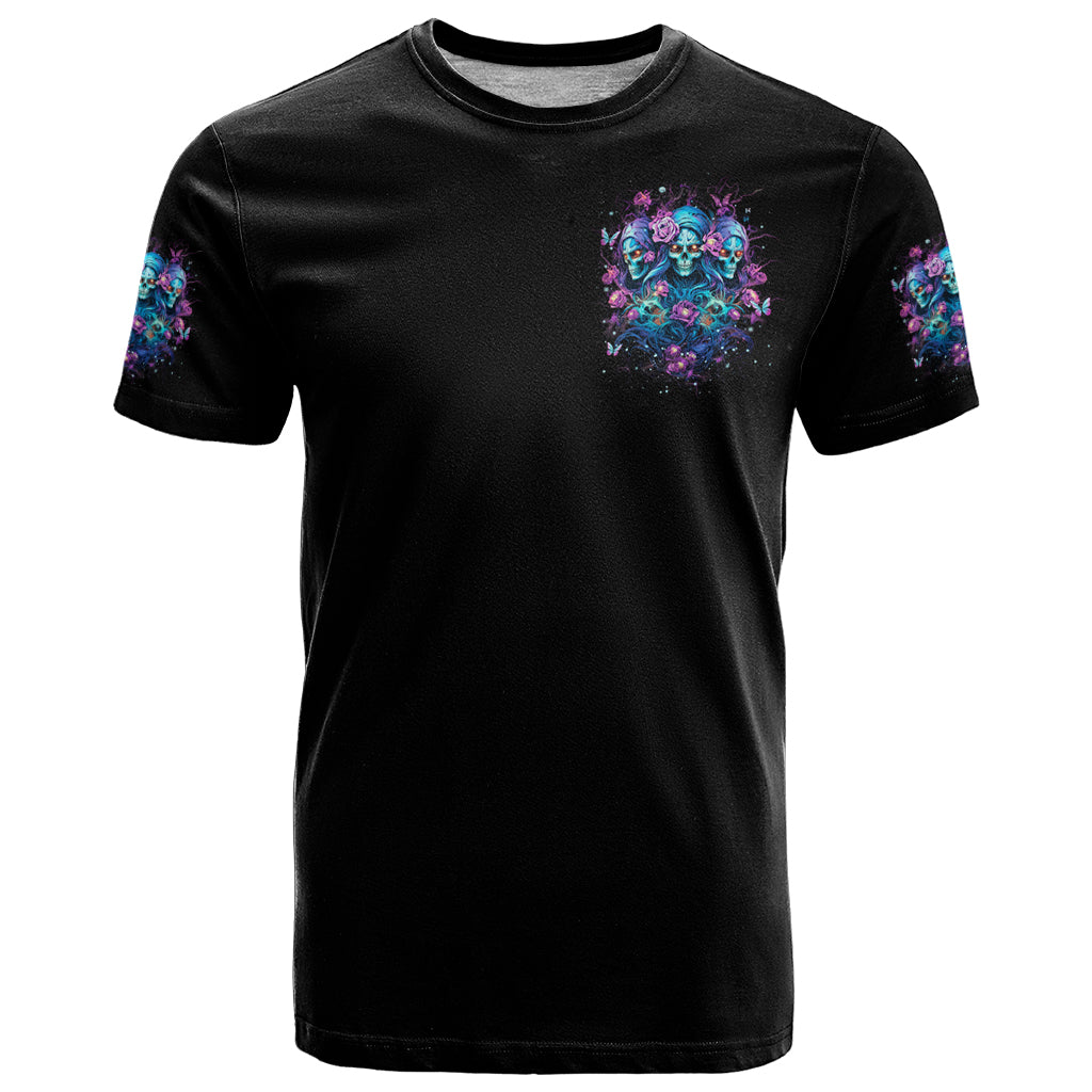 Rose Skull T-Shirt Stuck Between IDK IDC And IDGAF Graphic Tee