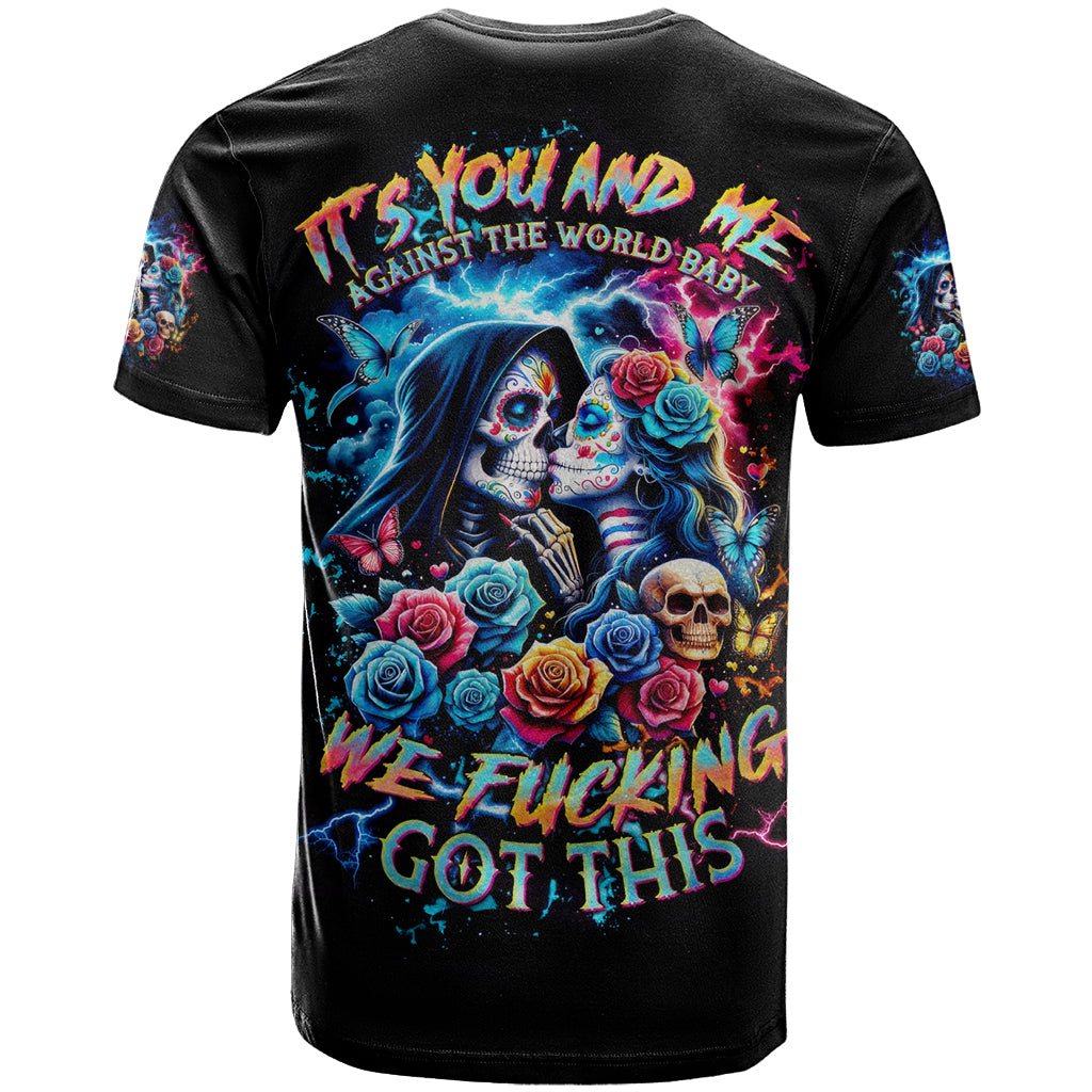 Couple Skull T-Shirt It't You And Me Against The World Baby Graphic Tee
