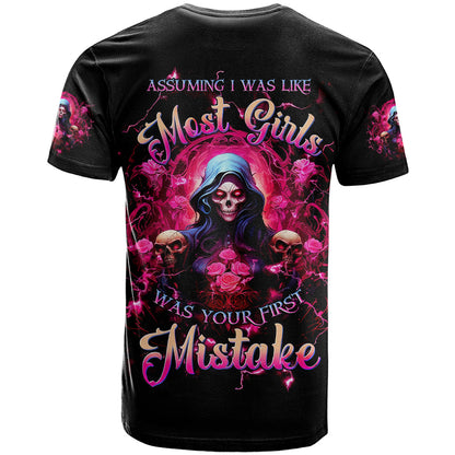 Rose Skull T-Shirt I Hold A Beast An Angel And A Crazy Lady In Me Graphic Tee