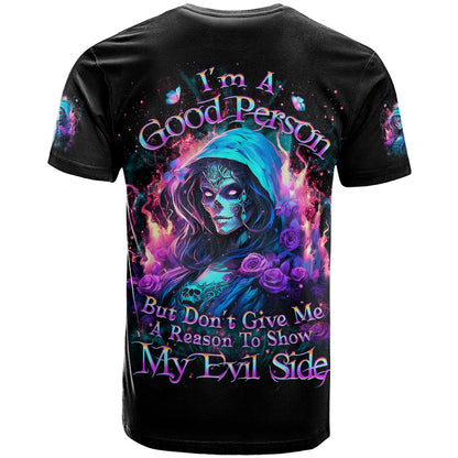 Lady Skull T-Shirt The Good Girl In Me Got Tired Of The Bullshit Graphic Tee