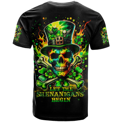 Irish Skull T-Shirt Let The Shenanigans Begin Graphic Tee