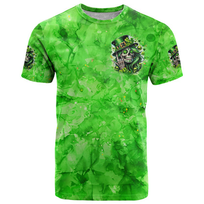 Irish Skull T-Shirt Shamrock And Roll Graphic Tee