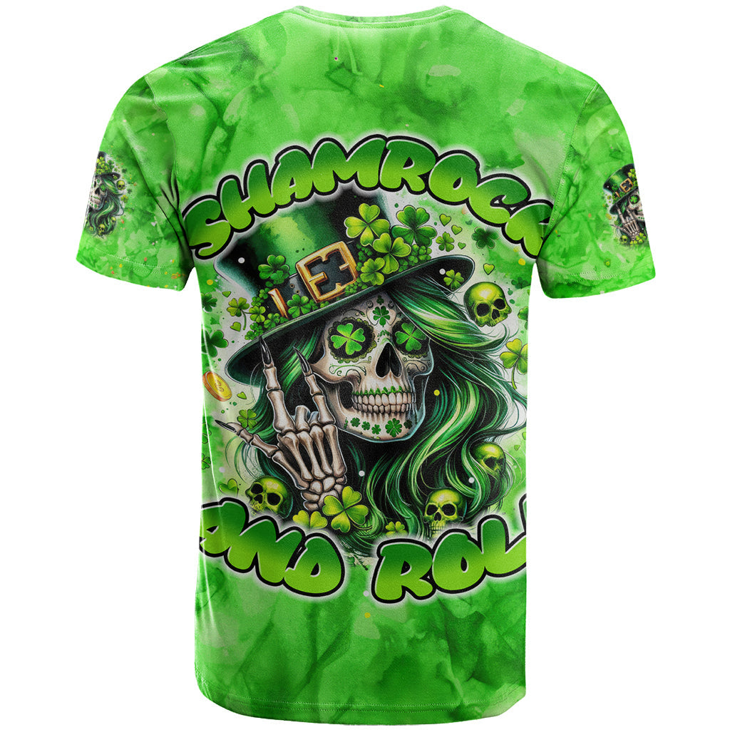 Irish Skull T-Shirt Shamrock And Roll Graphic Tee