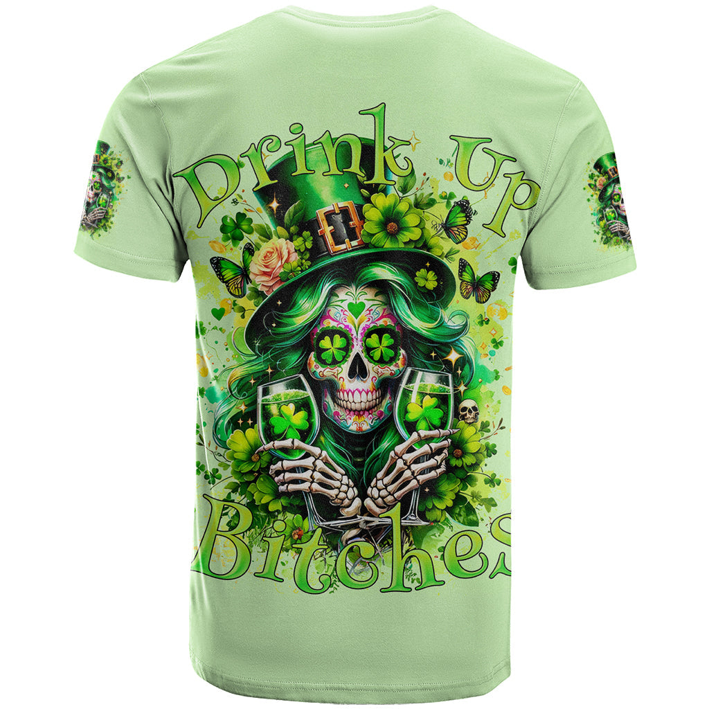 Irish Skull T-Shirt Drink Up Bitches Graphic Tee
