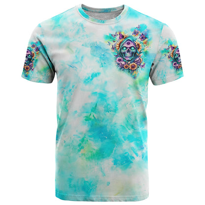 Flower Skull T-Shirt She Is Sunshine Mixed With A Little Hurricane Graphic Tee
