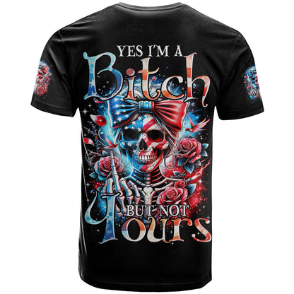 Lady Skull T-Shirt Yes I'm A Bitch But Not Your Graphic Tee
