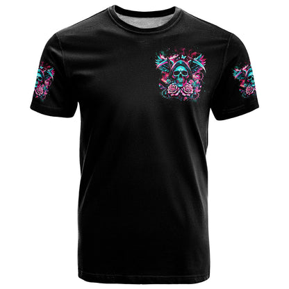 Rose Skull T-Shirt Heaven Don't Want Me And Hell's Afraid I'll Take Over Graphic Tee