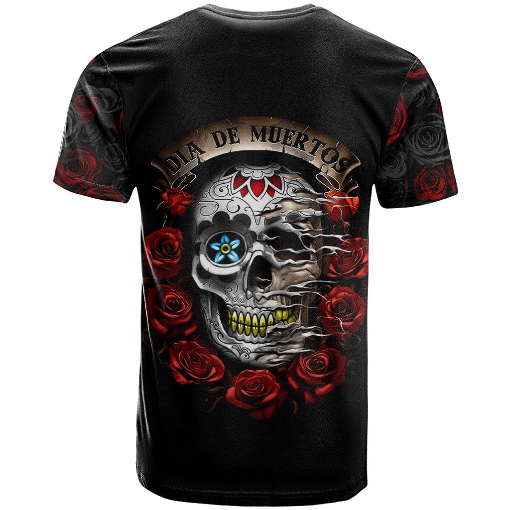 Dia De Muertos T-Shirt Day Of The Death Rose Skull Graphic Tee