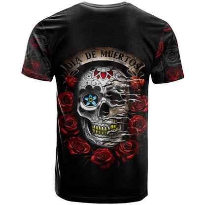 Dia De Muertos T-Shirt Day Of The Death Rose Skull Graphic Tee