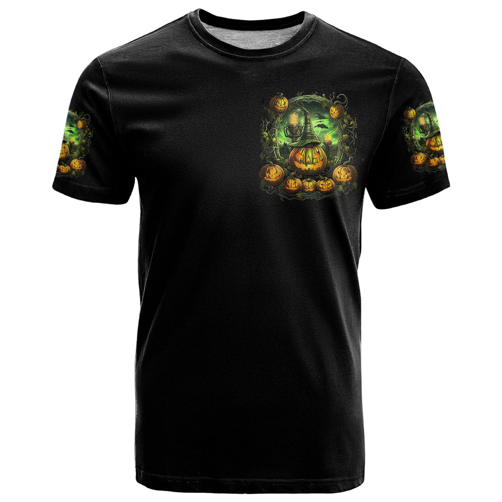 Pumpkin Skull T-Shirt Drink Up Witches Graphic Tee